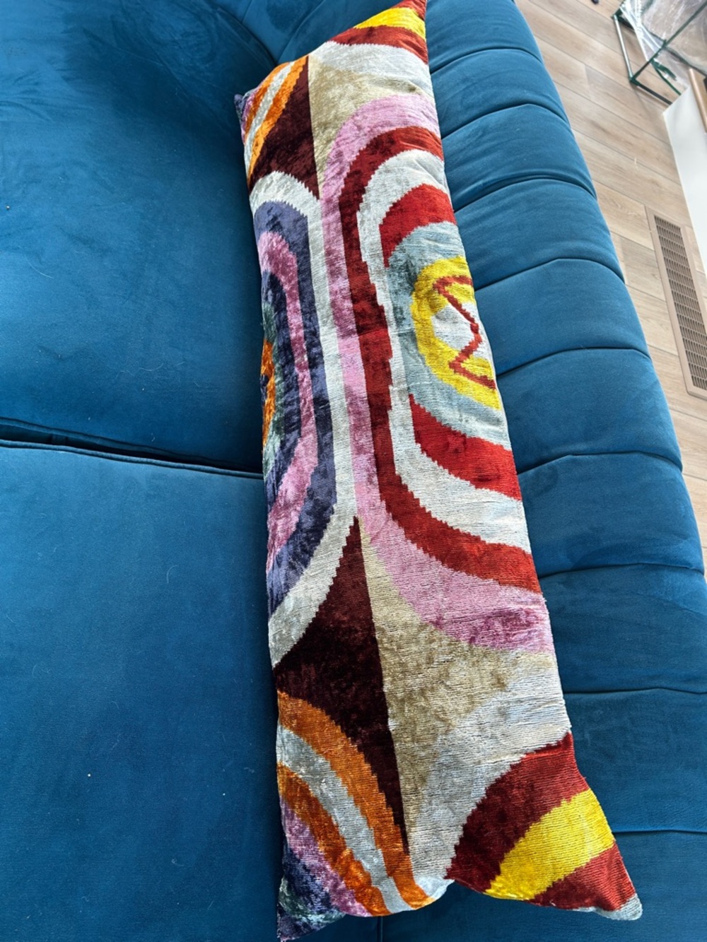 Colorful IKAT Abstract Patterned pillow cover extra long NEW - Picture 3 of 6